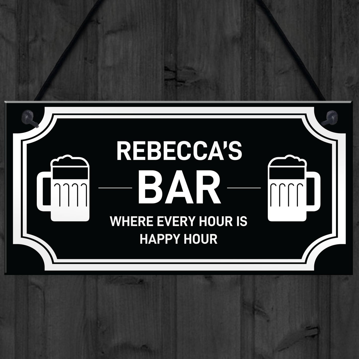 Personalised Bar Sign For Home Bar Man Cave Pub Shabby Chic