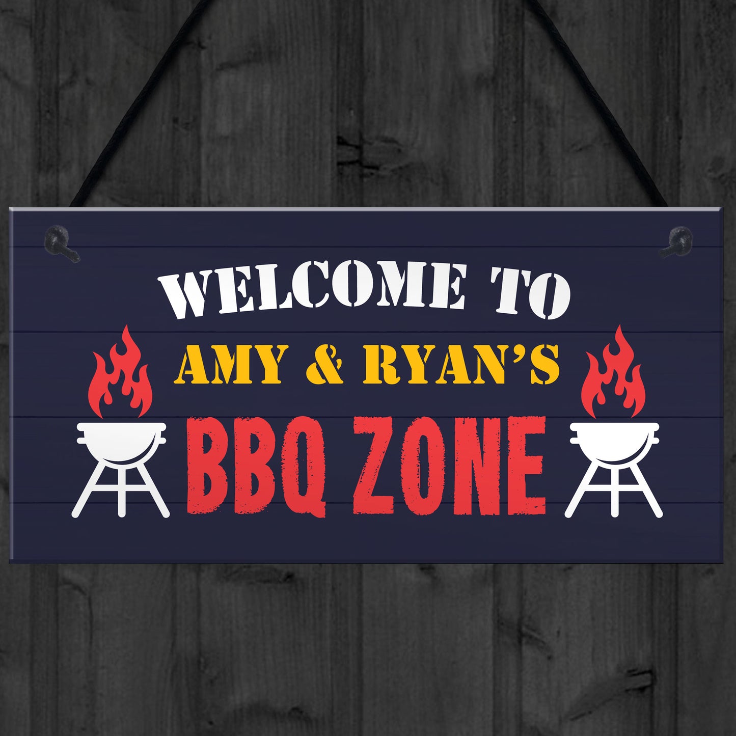 BBQ ZONE Sign BBQ Signs For Outside Garden Personalised