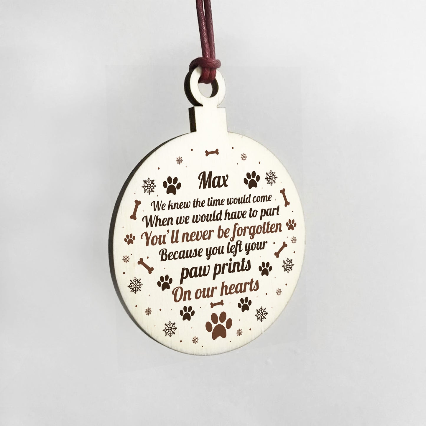 Personalised Memorial Gift For Pet Wood Hanging Christmas Decor