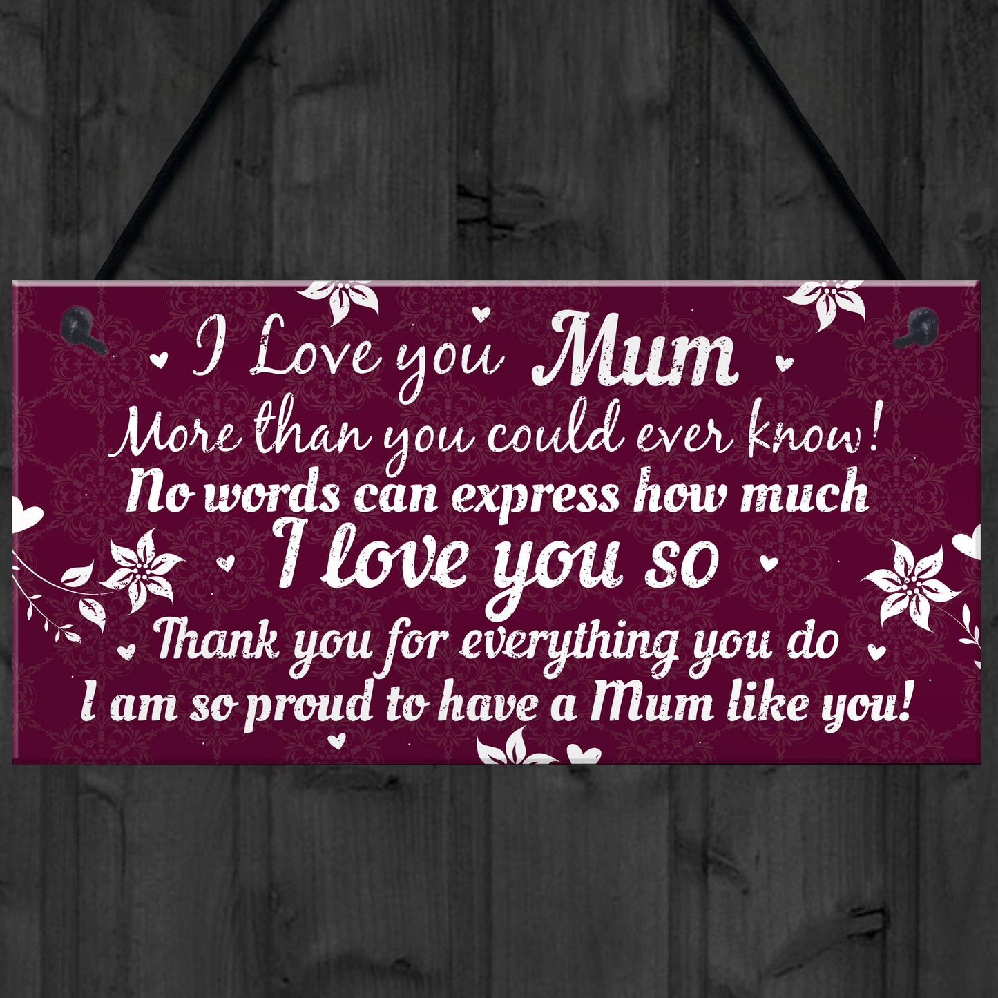 Birthday Christmas Gift For Mum Plaque Special Thank You Gifts