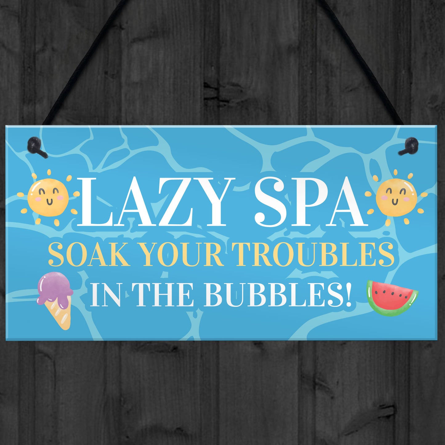 Novelty Lazy Spa Hanging Decor Sign Hot Tub Decor Garden Sign