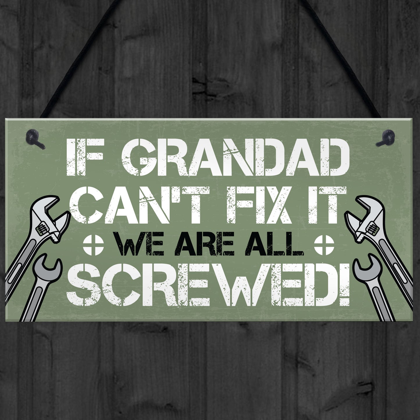 Grandad Fix It Screwed Man Cave Garage Shed Hanging Plaque