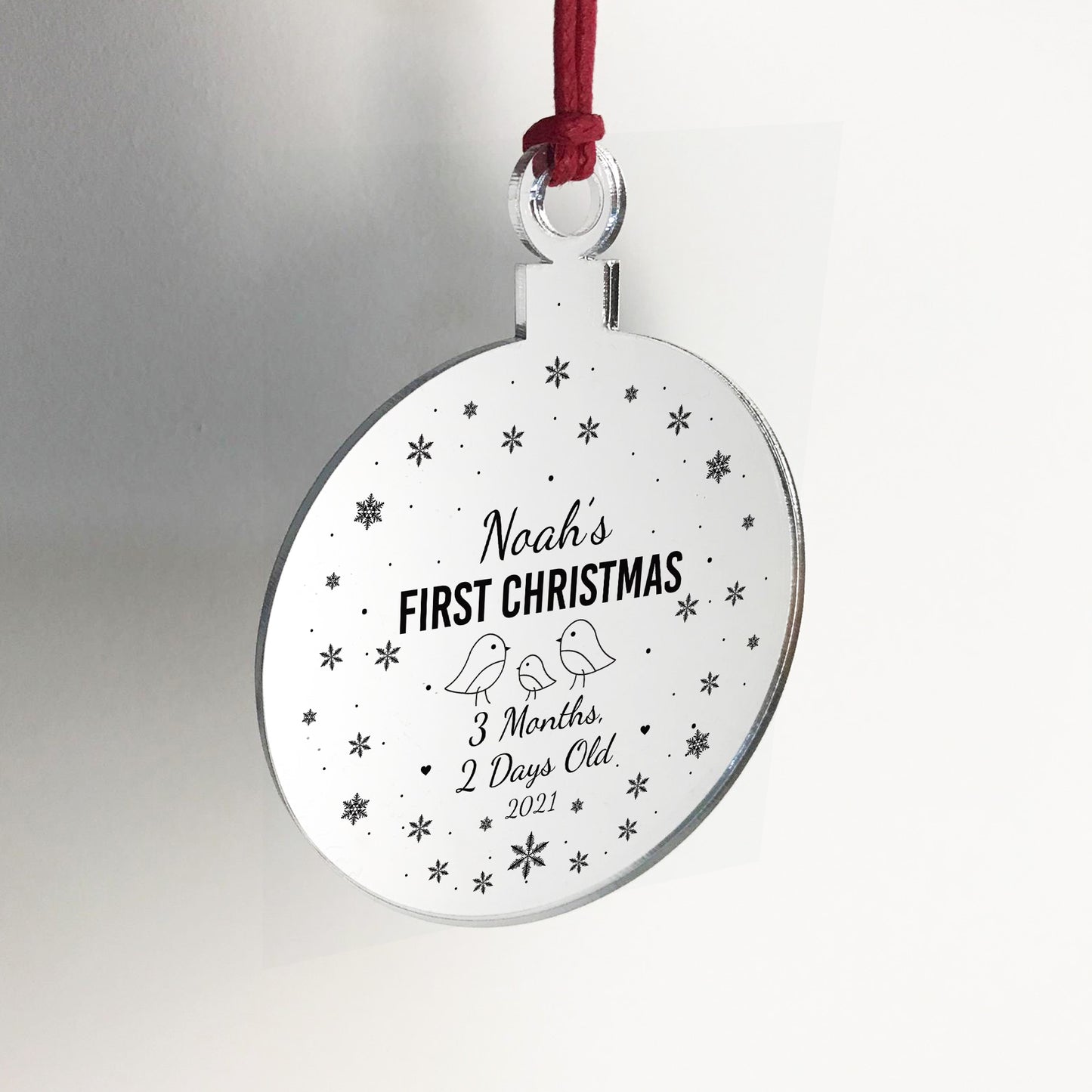 Babys First Christmas Bauble Engraved Tree Decoration
