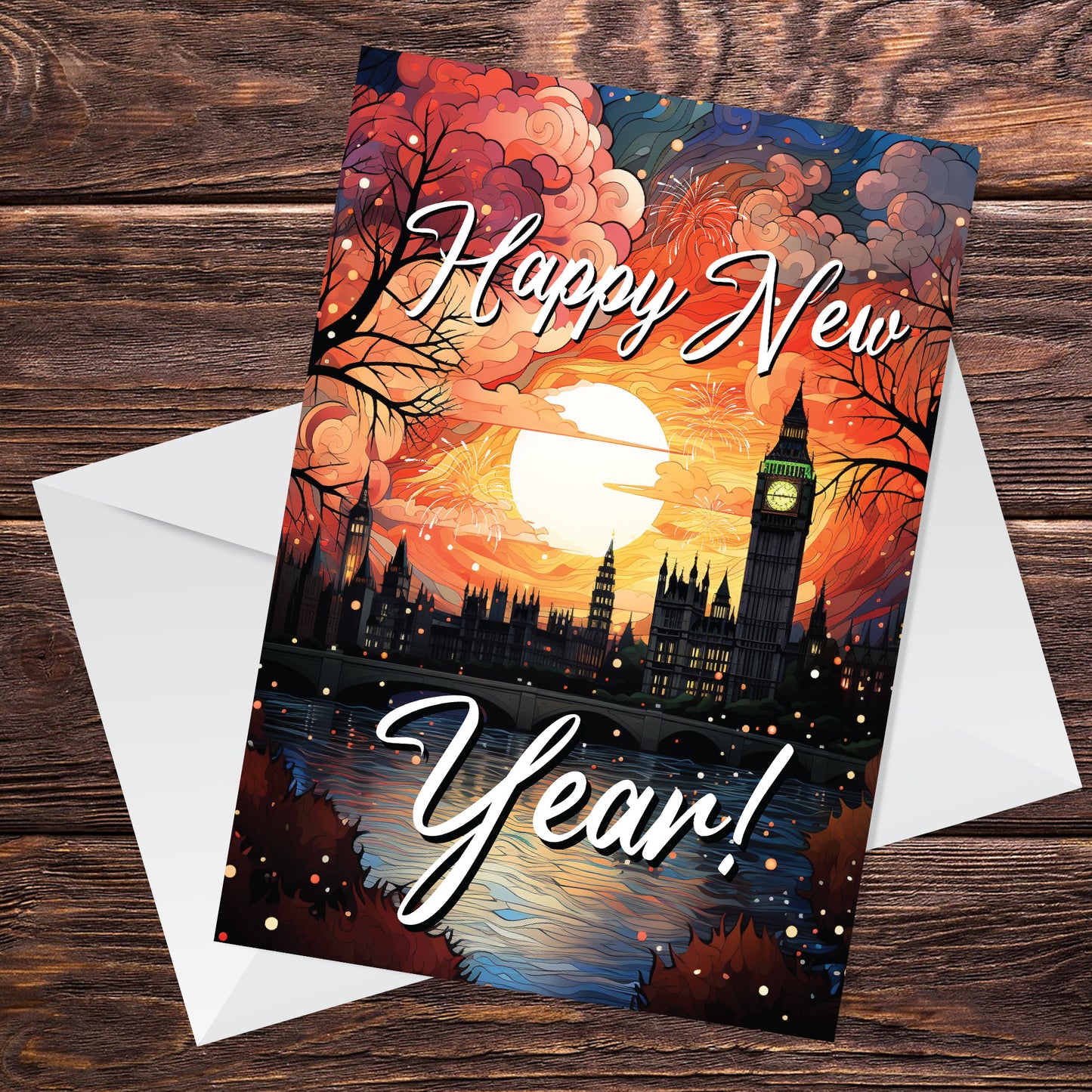 Happy New Year Greetings Card For Family Friends Neighbours