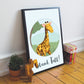 Animal Framed Nursery Prints / Giraffe Wall Art Pictures Nursery