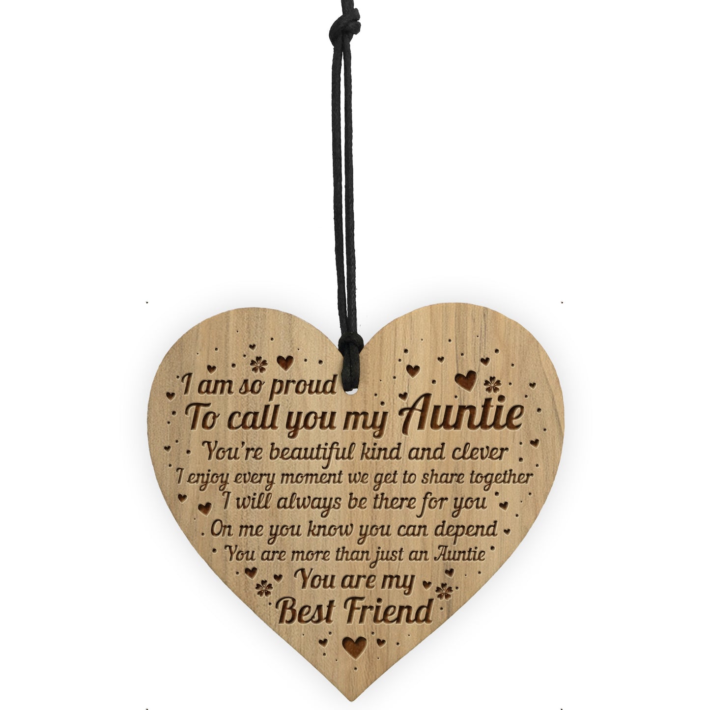 Auntie Present From Niece Nephew Engraved Heart Birthday Xmas