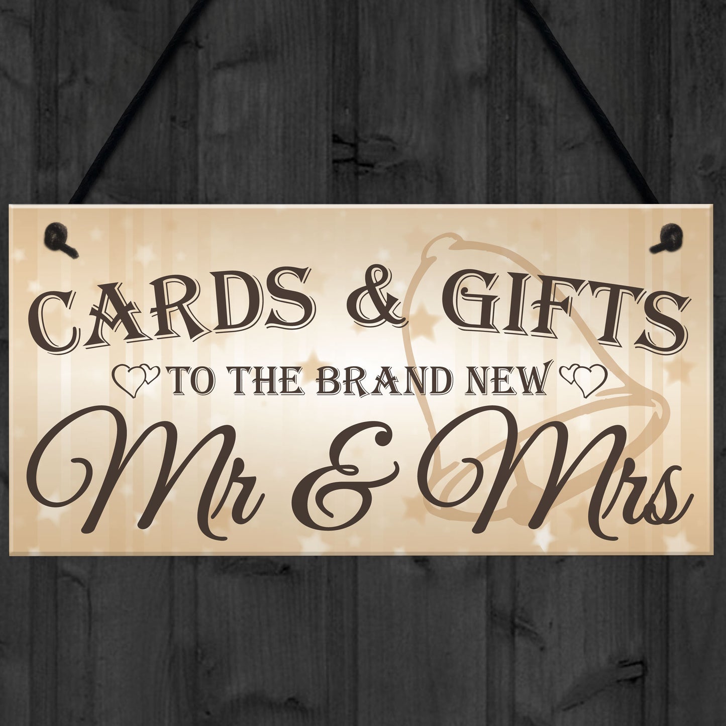 Cards & Gifts New Mr & Mrs Wedding Post Box Table Plaque
