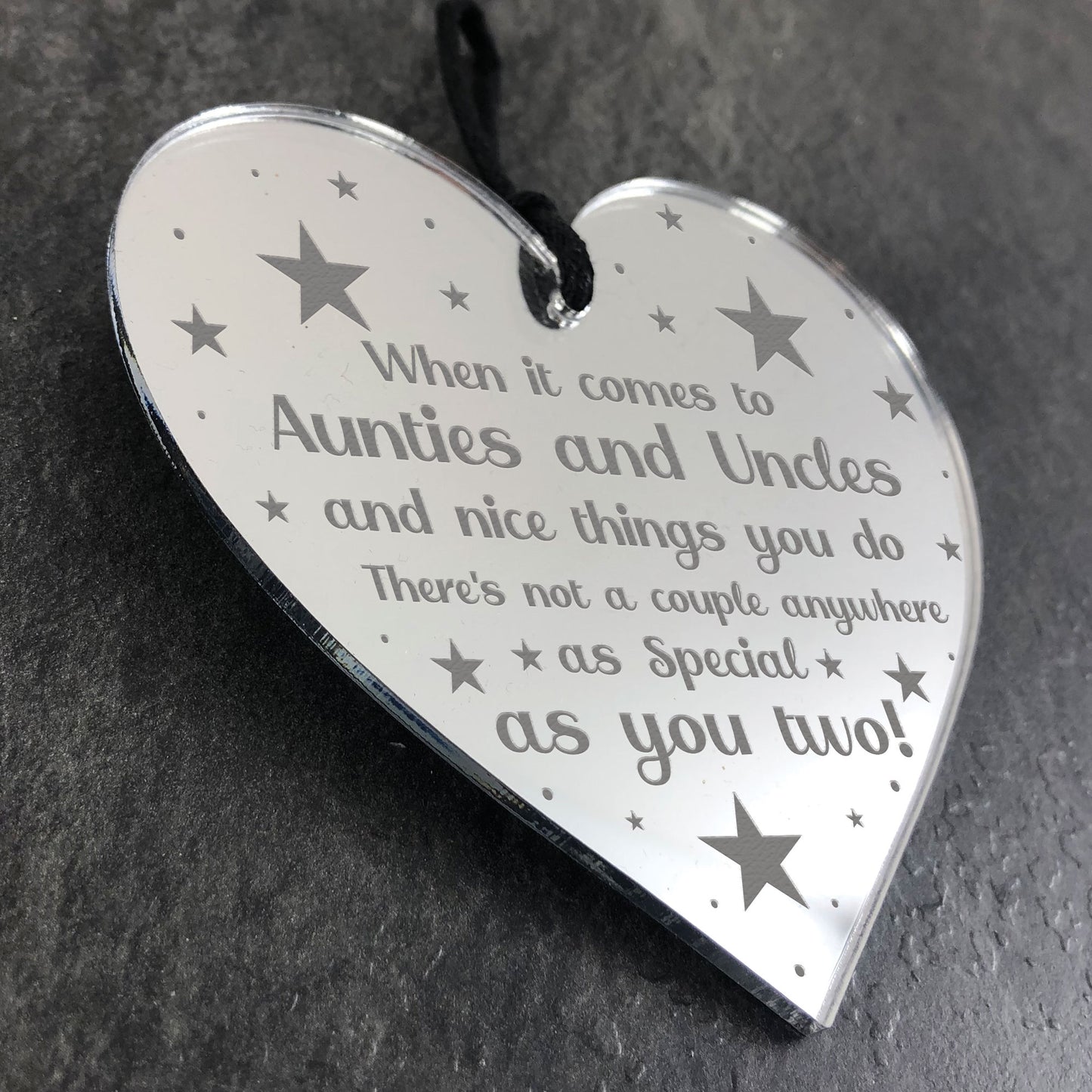 Birthfay Christmas Gift For Auntie Uncle Engraved Heart Thankyou