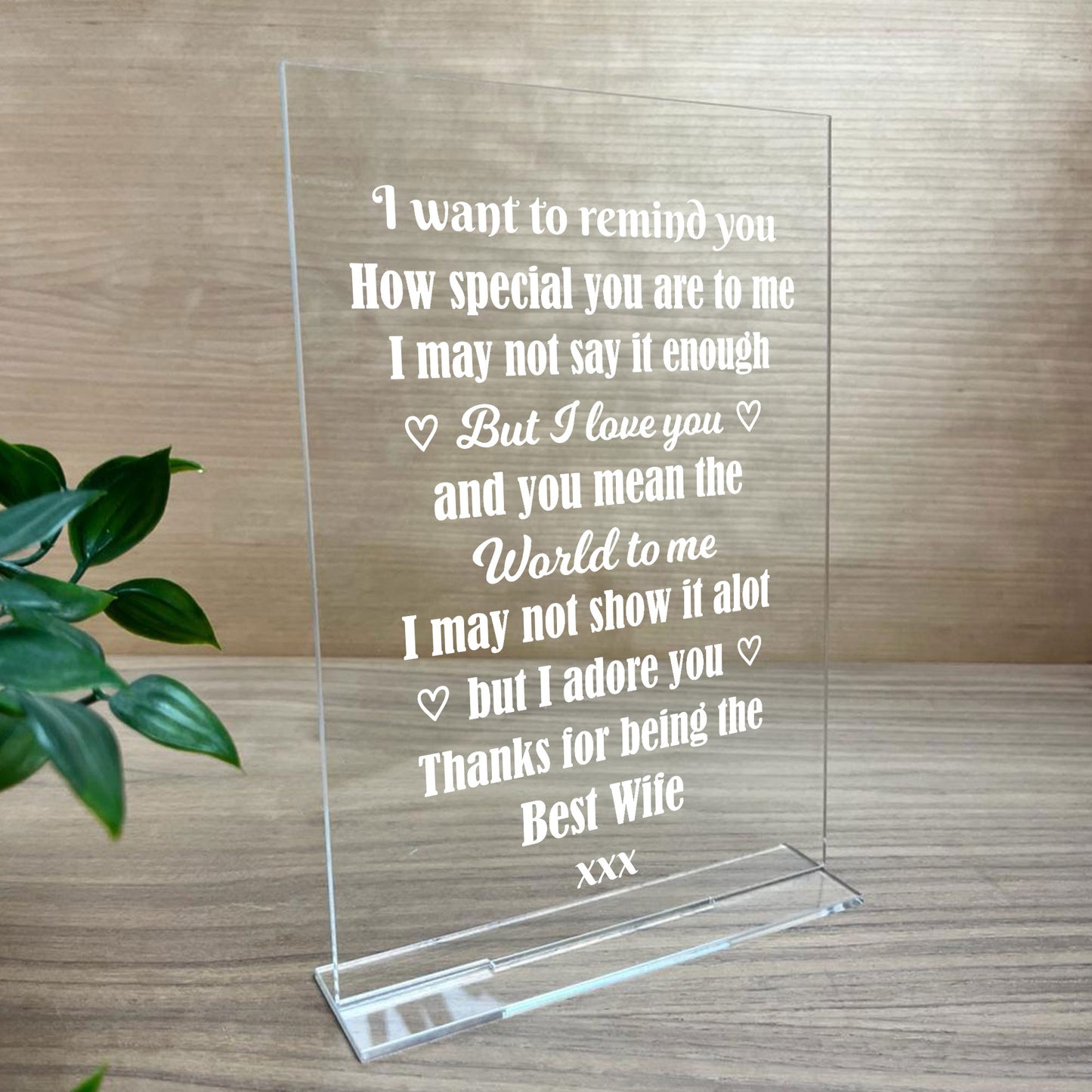 Birthday Presents For Wife Standing Plaque Wife Christmas Gift