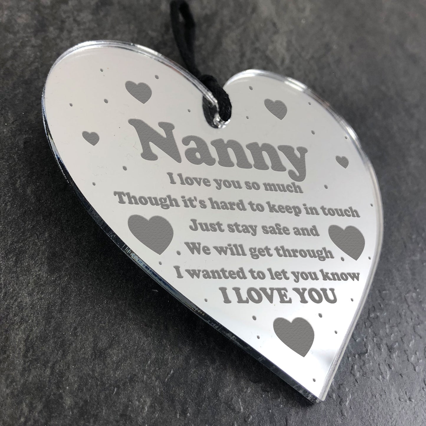 Nanny Birthday Christmas Gift Engraved Heart Lockdown Gift