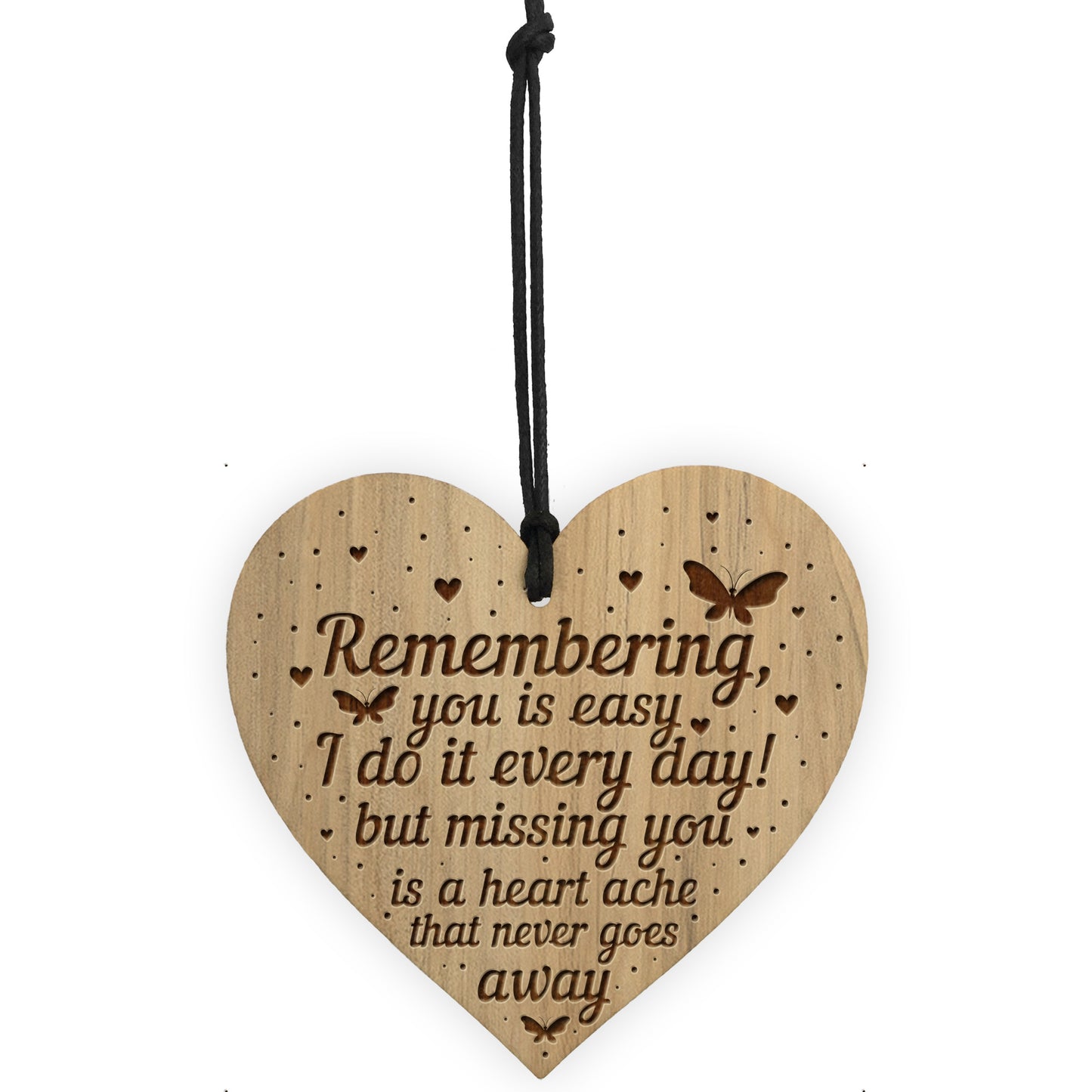 Hanging Memorial Wall Plaque Engraved Heart Mum Dad Nan Grandad