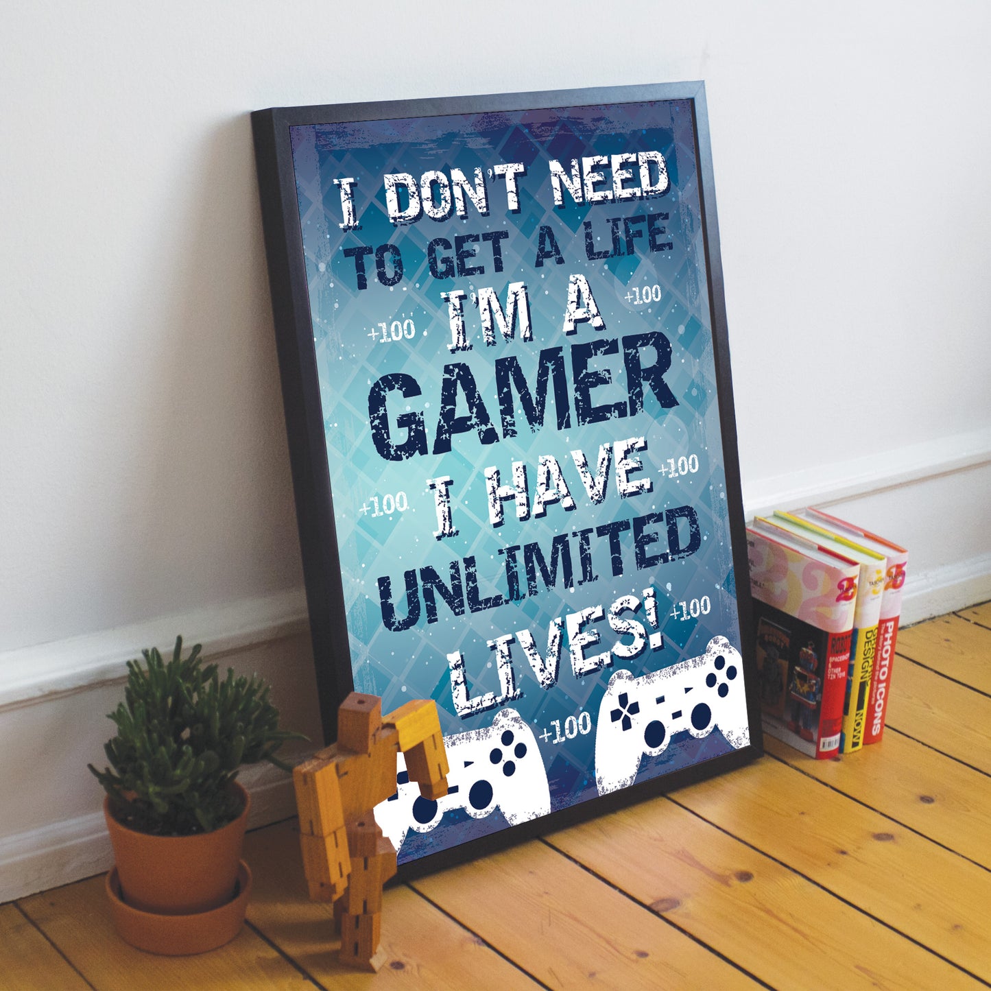 Gaming Print For Playstation Fan Hanging Gaming Sign Framed