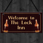 Welcome To The Lock Inn Sign HOME BAR Man Cave Plaque