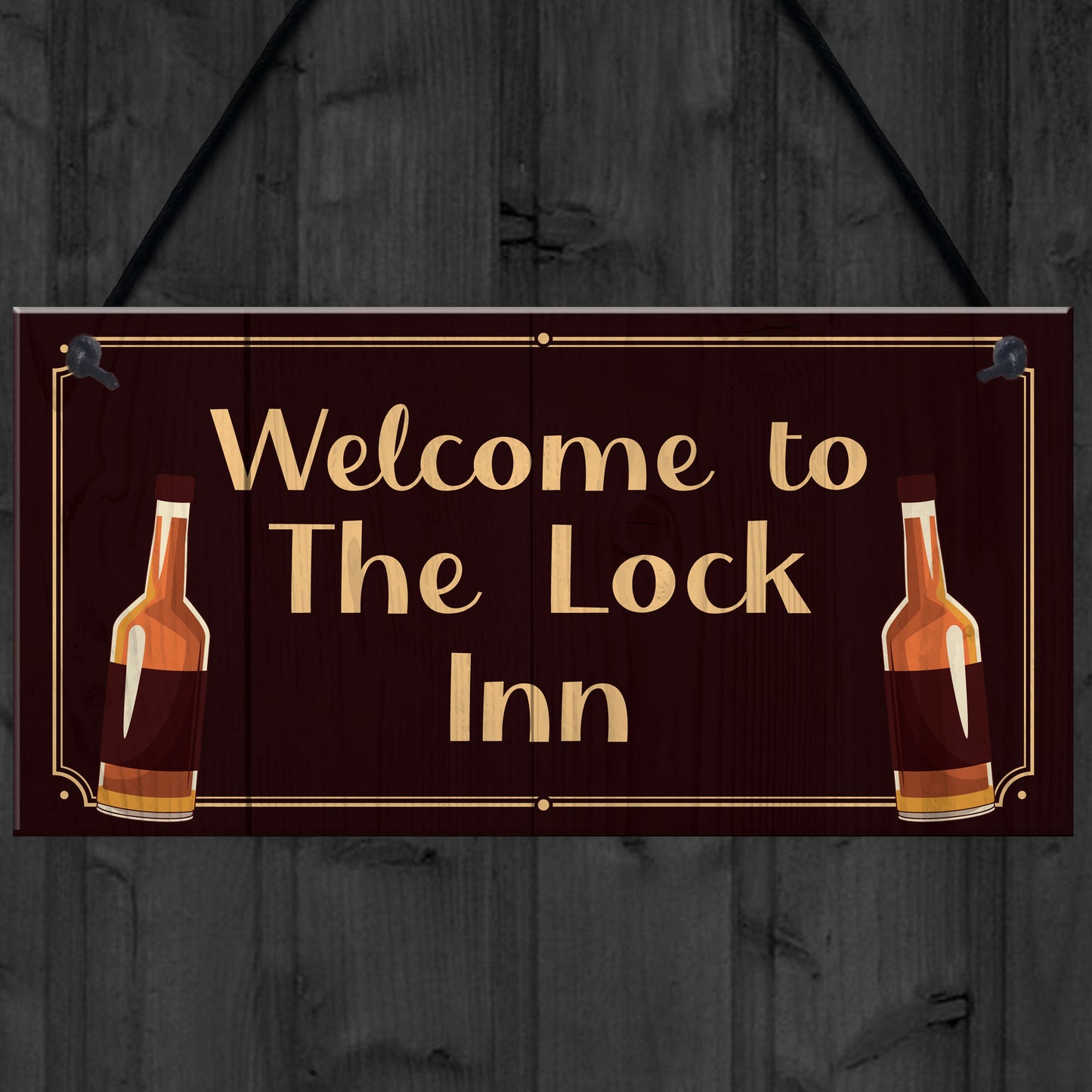 Welcome To The Lock Inn Sign HOME BAR Man Cave Plaque