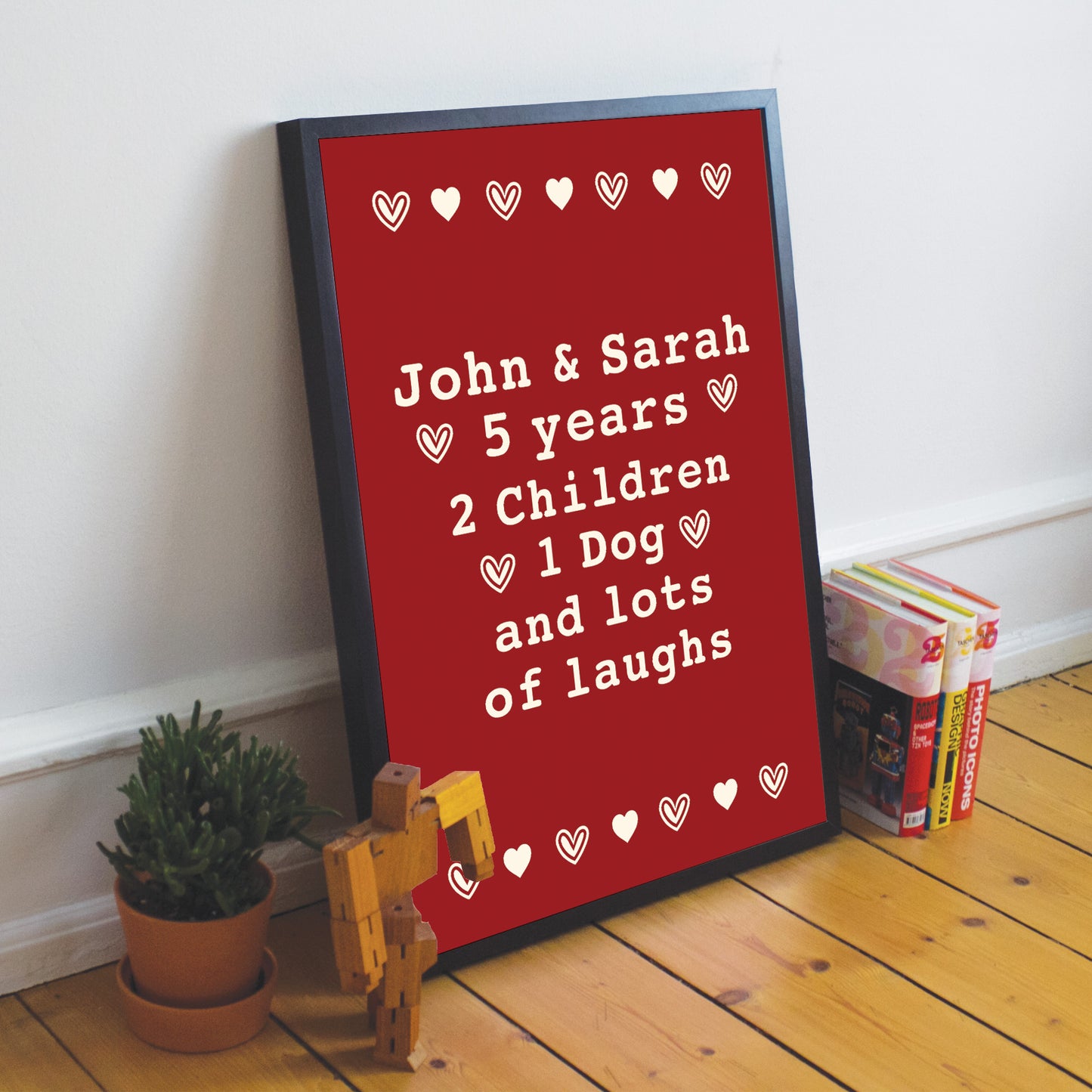Personalised Valentines Anniversary Gift For Him Her Frame Print