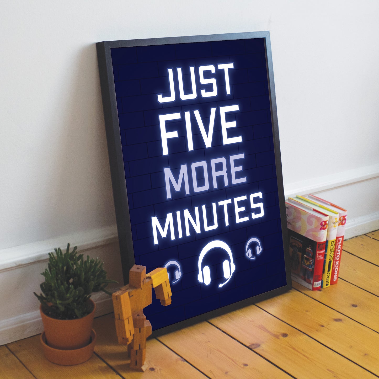 Blue Gaming Poster Framed Gift For Boys Bedroom Games Room