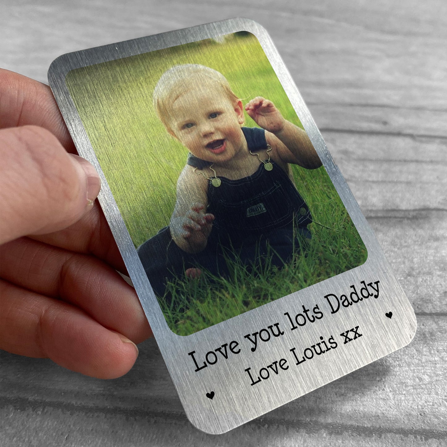 Novelty Gift For Daddy Personalised Metal Wallet Card Insert
