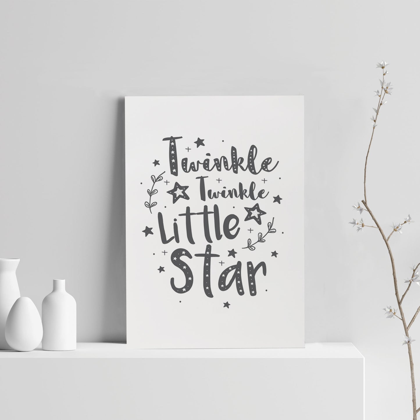 Grey Nursery Art Prints Pictures for Baby Boys Girls Bedroom