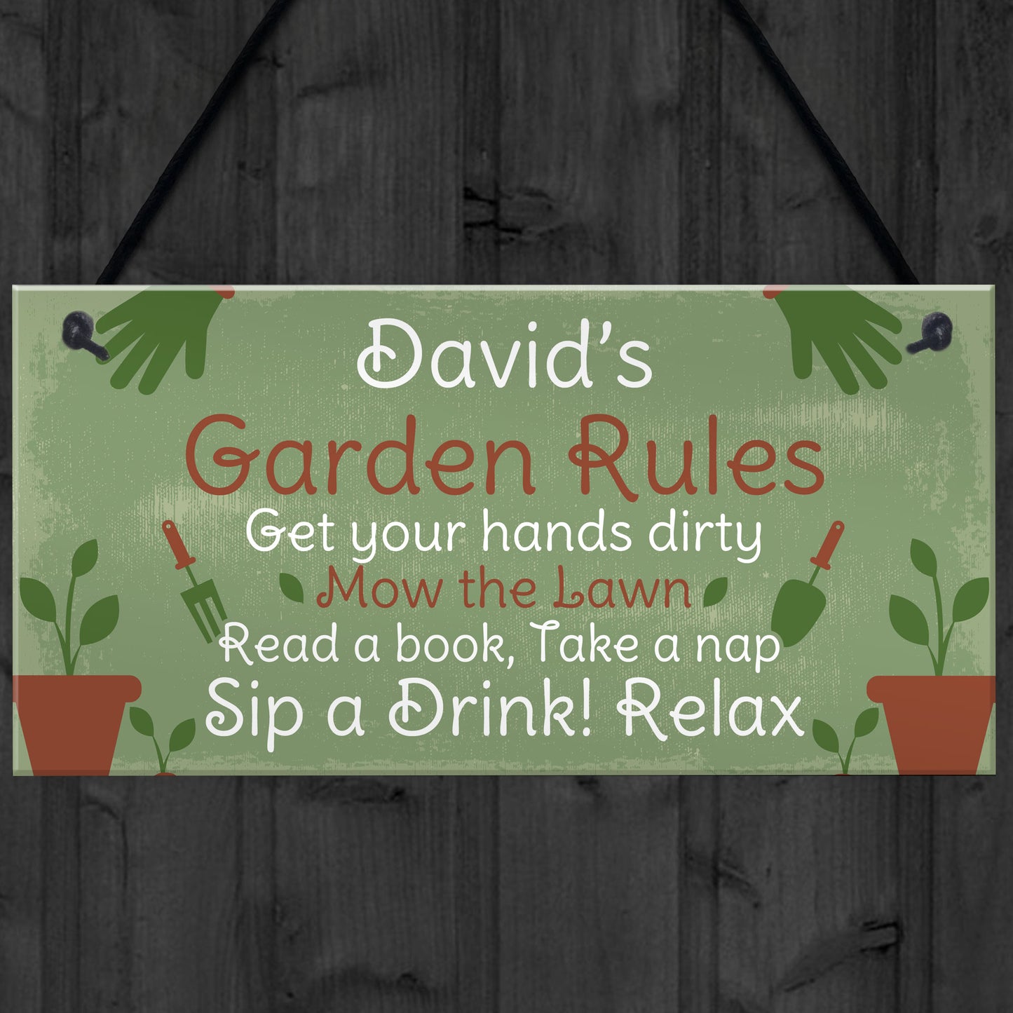 PERSONALISED Garden Rules Sign Shed Sign Summer House Plaque