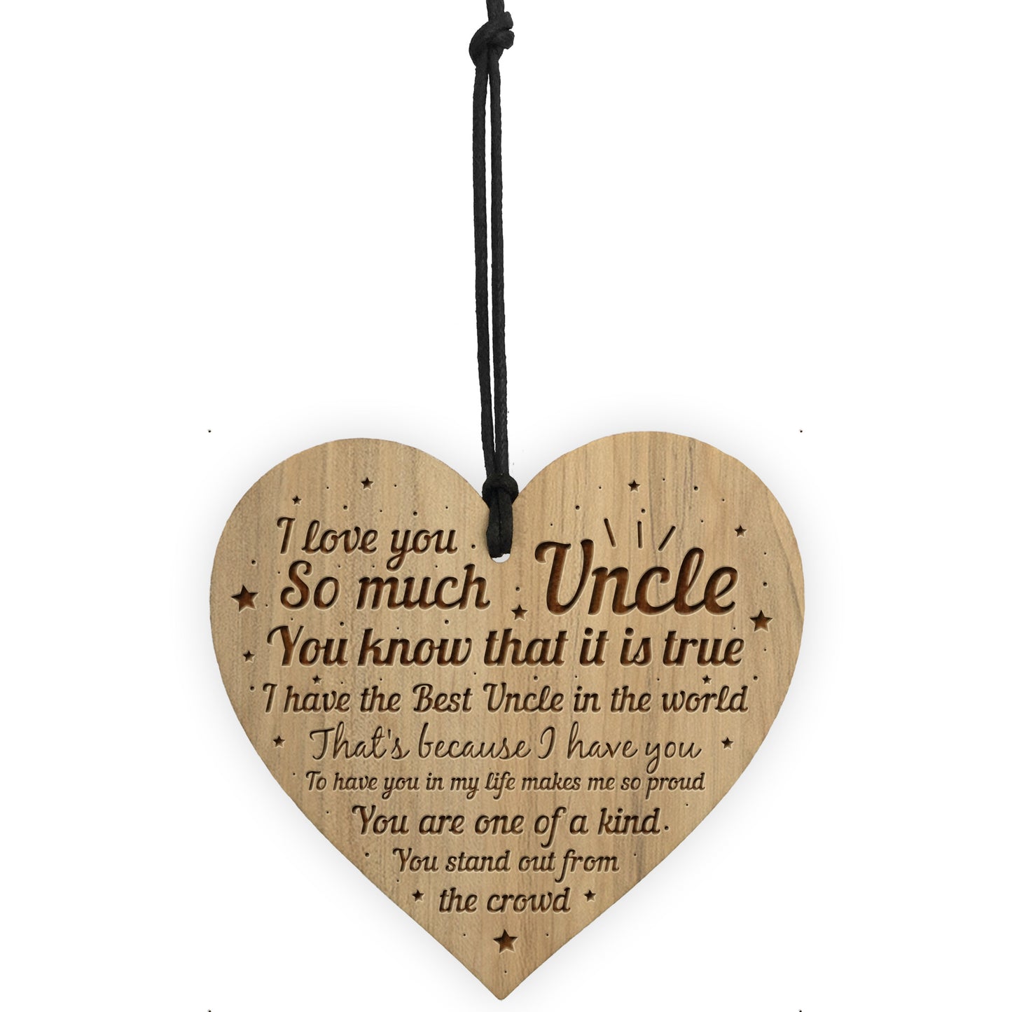 Novelty Uncle Gifts Engraved Heart Uncle Birthday Christmas Gift