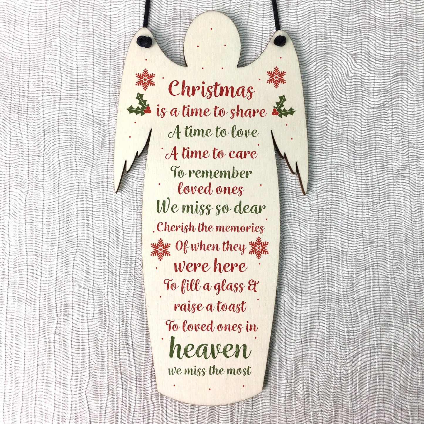 Wooden Angel Memorial Plaque For Mum Dad Nan Grandad Plaque