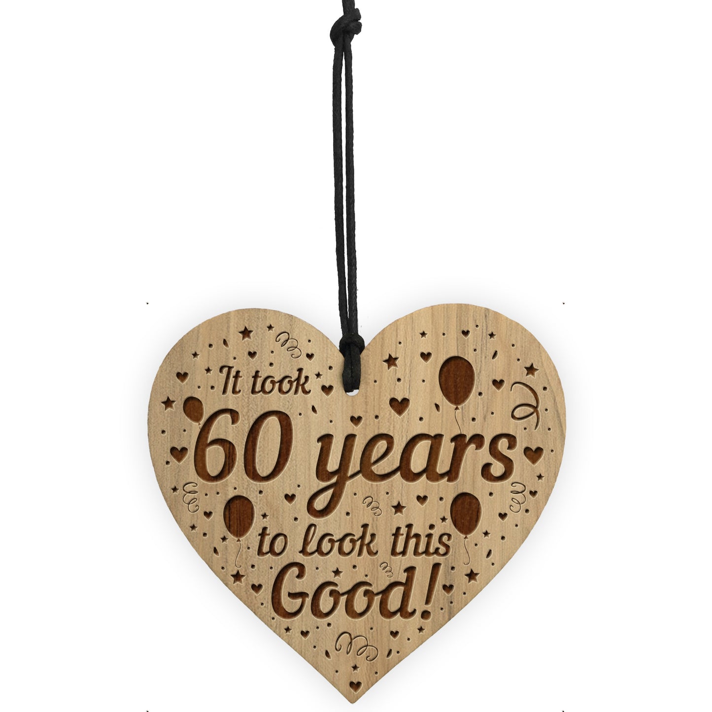 Funny 60th Birthday Gift For Him Her Wood Heart 60th Birthday