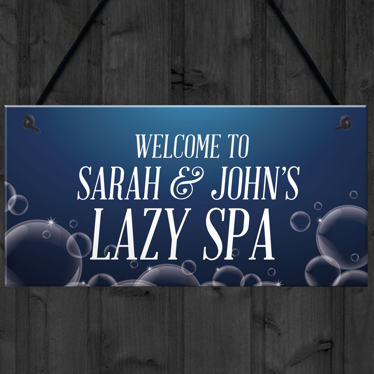 Personalised Lazy Spa Hot Tub Sign Acessories Home Garden Sign