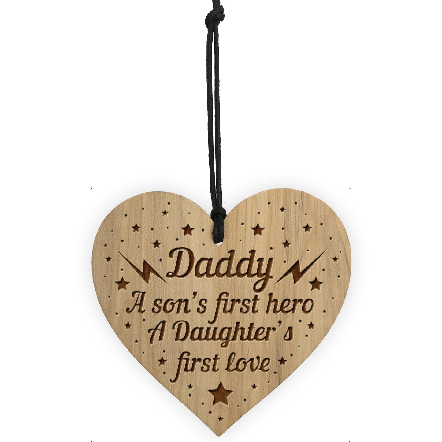 Daddy Gift From Son Engraved Heart Daddy Gift From Daughter