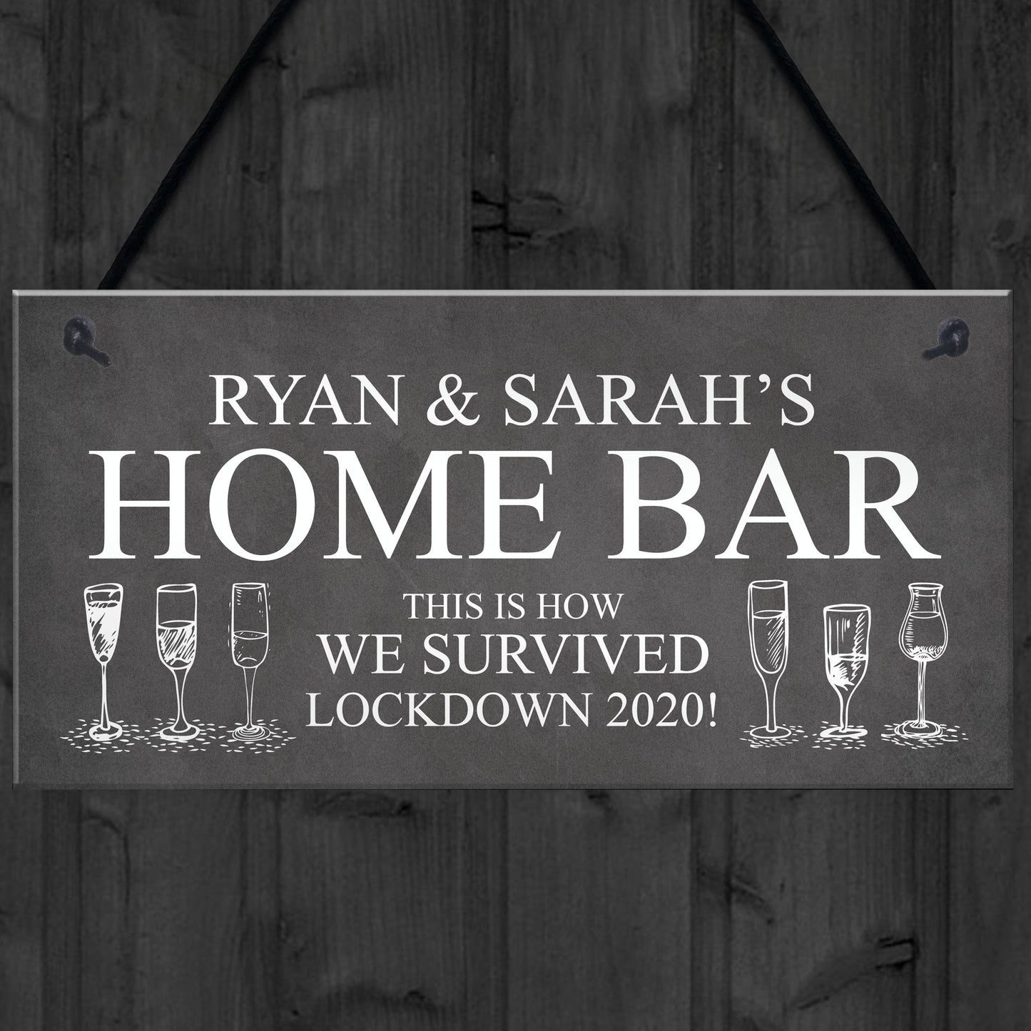 Funny Home Bar Sign PERSONALISED Home Decor Lockdown Gift