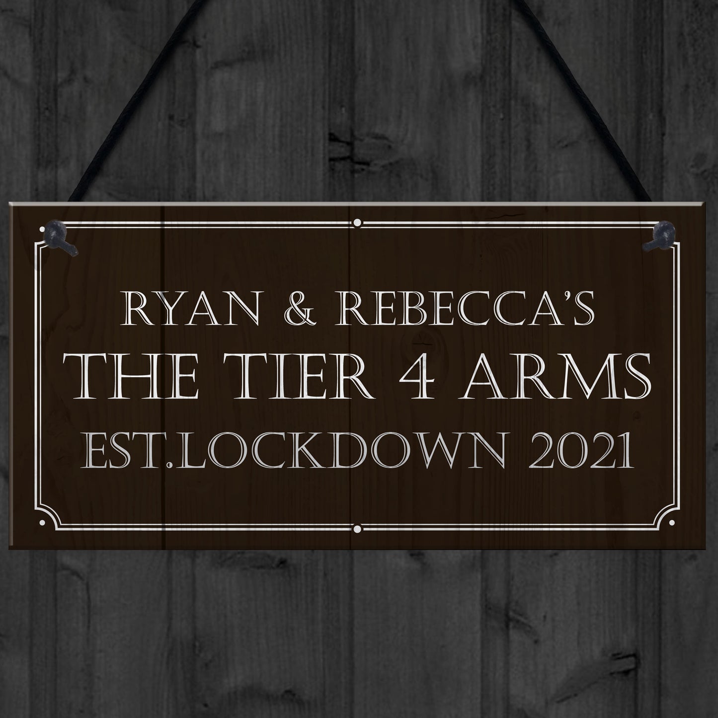 The Tier 4 Arms PERSONALISED Home Bar Man Cave Sign