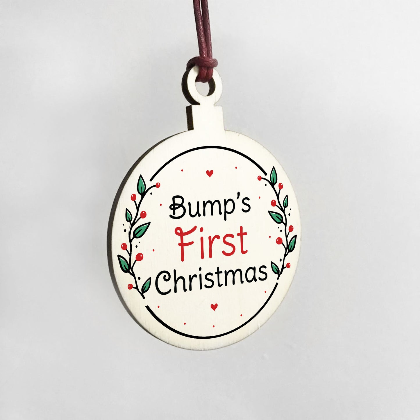 Bumps First Christmas Decoration Wood Christmas Tree Bauble