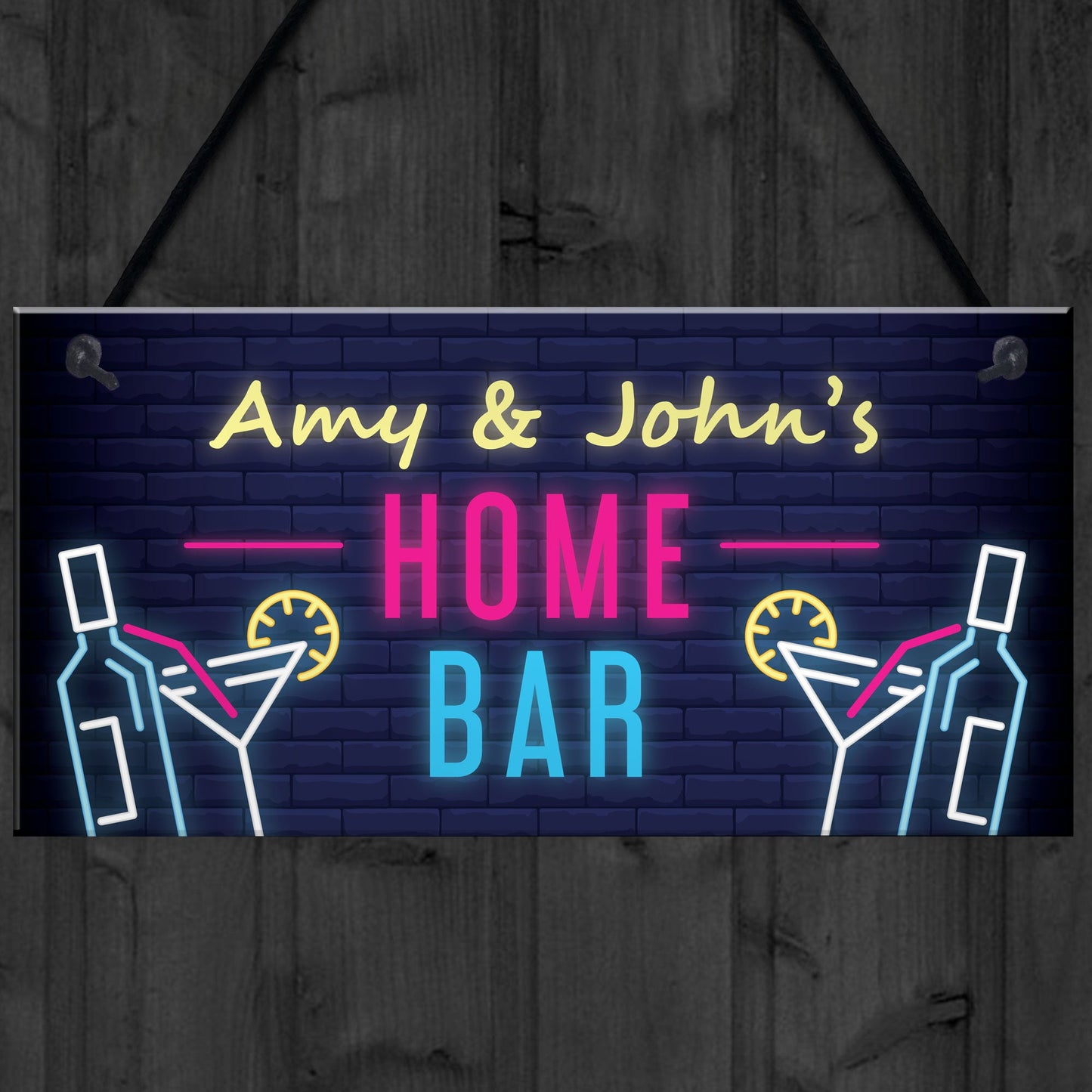 PERSONALISED Home Bar Plaque Hanging Man Cave Garden Bar