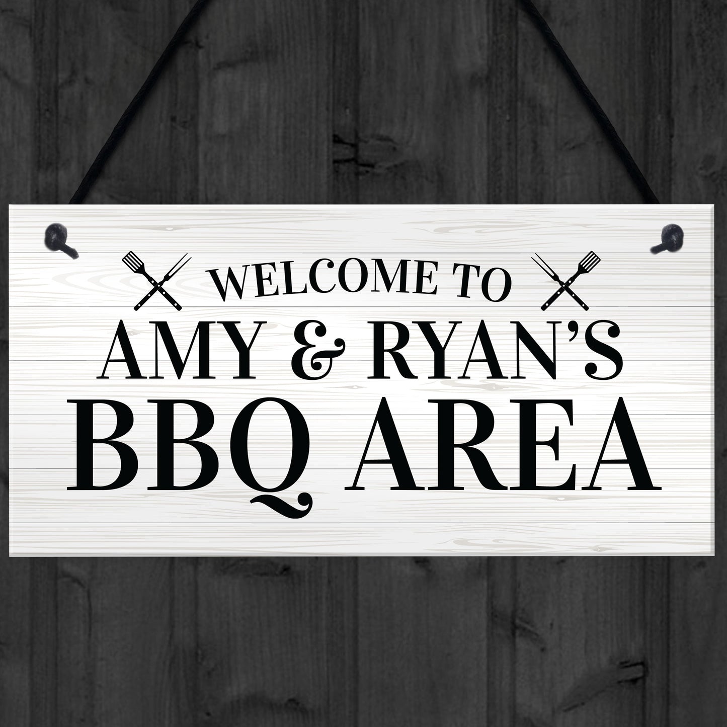 BBQ Signs For Outside Garden Personalised BBQ Area Sign