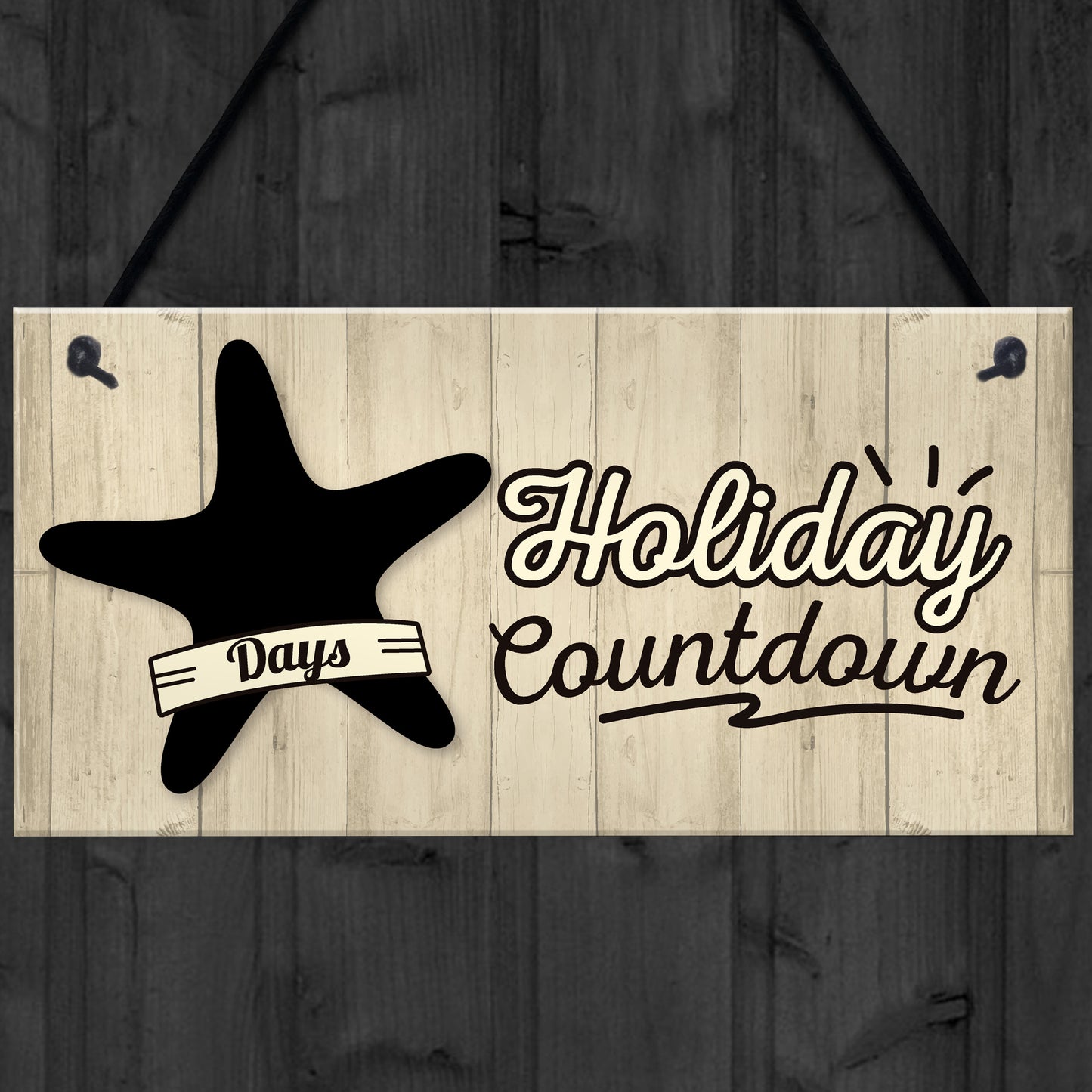 Chalkboard Holiday Countdown Hanging Sign Plaque Friendship