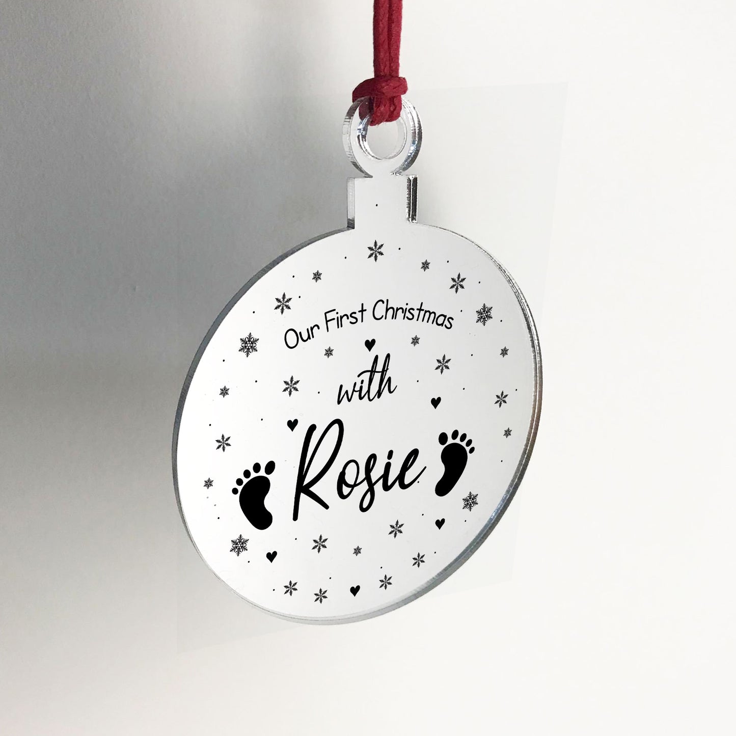 Acrylic Personalised Babys 1st First Christmas Tree Decoration