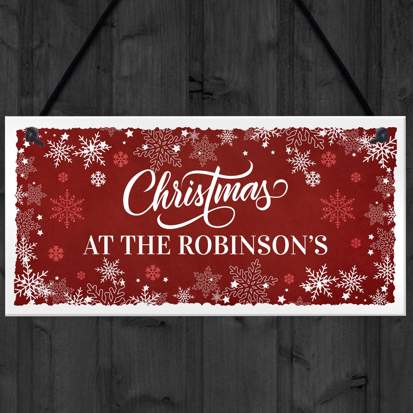 Personalised Christmas Sign 'Surname' Plaque Christmas Decor