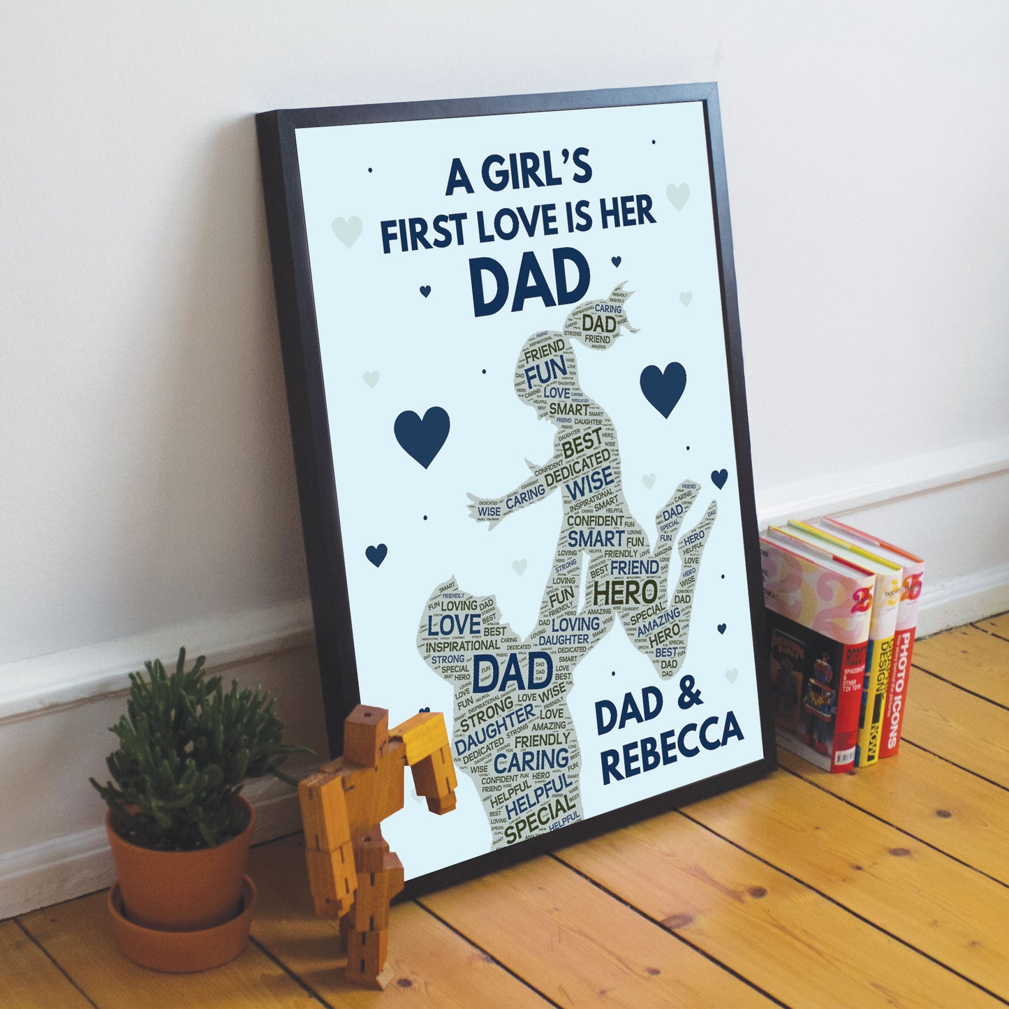 Personalised Dad Daddy Step Dad Framed Print Dad Birthday Gift