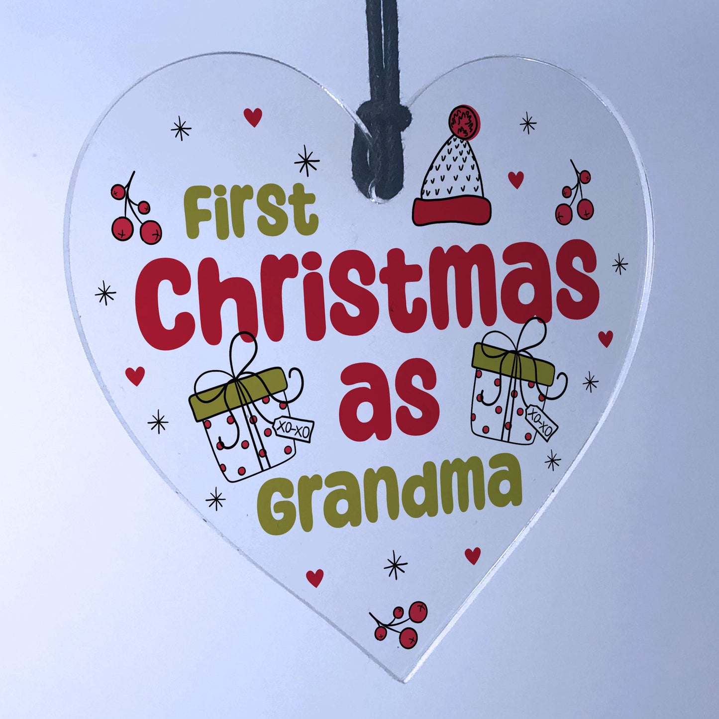 Christmas Decoration 1st Christmas As Grandma Gift Acrylic Heart