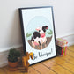 Animal Framed Nursery Prints Cow Wall Art Picture Baby Room