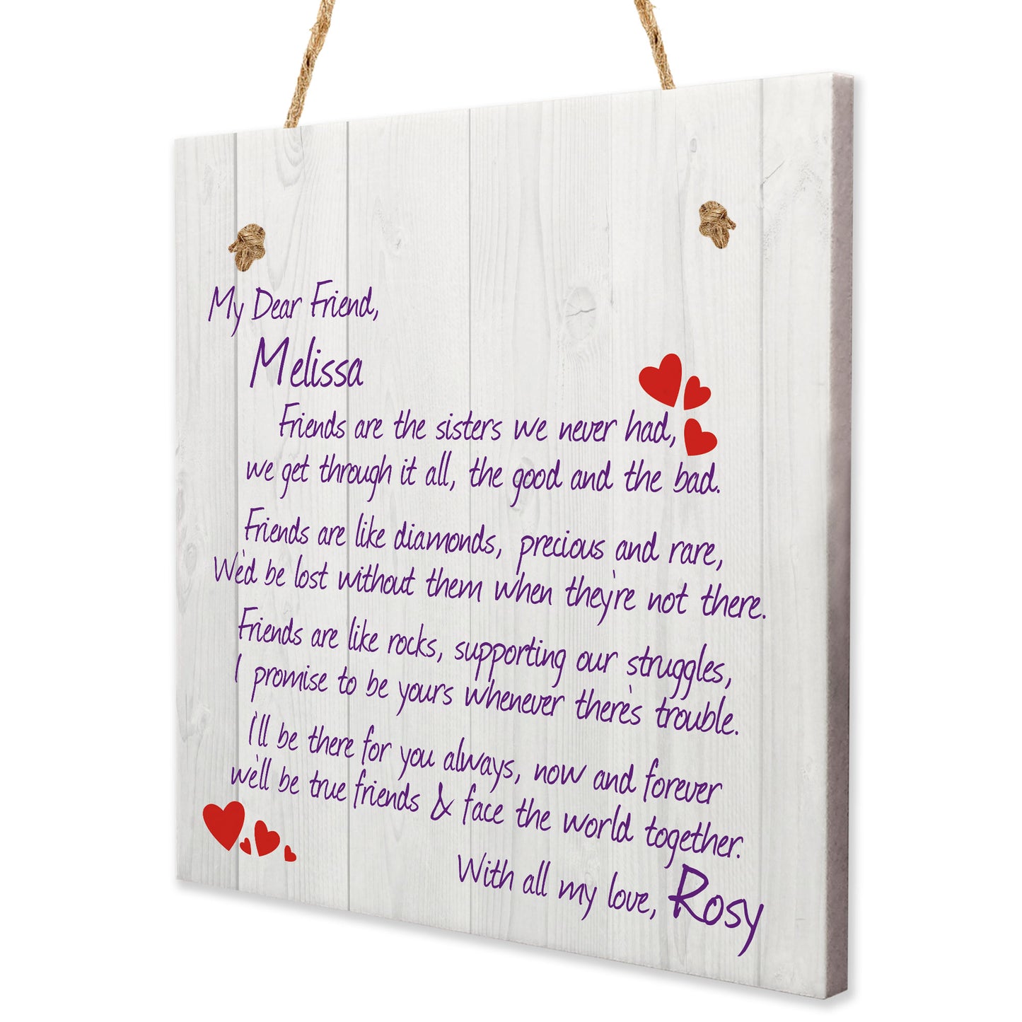 Personalised Friends Are.. Friendship Plaque Sign Thank You Gift