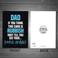 Funny Card And Keyring Bundle for Dad Fathers Day Birthday Card