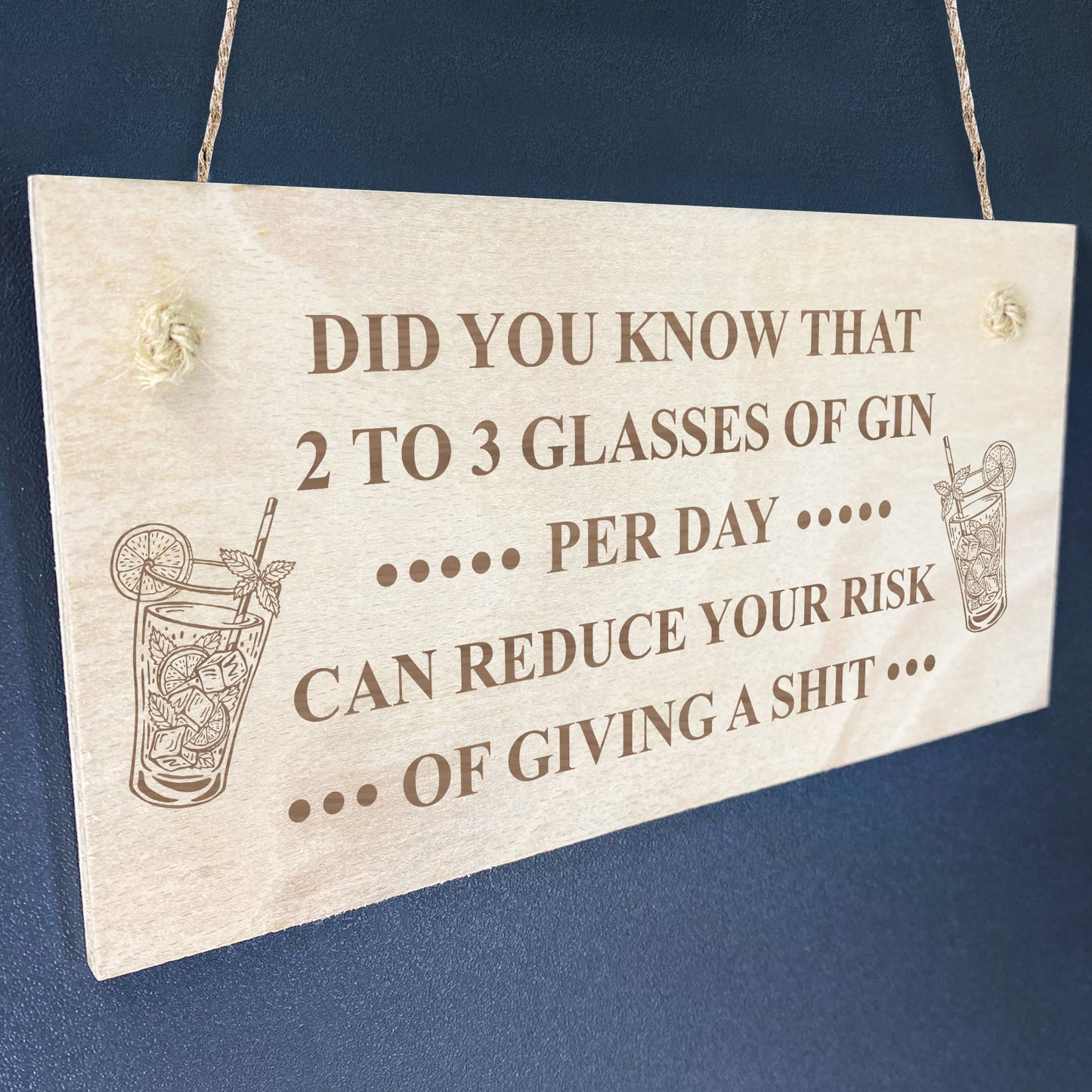 Gin Sign For Home Bar Engraved Wood Sign Wall Sign For Bar Pub