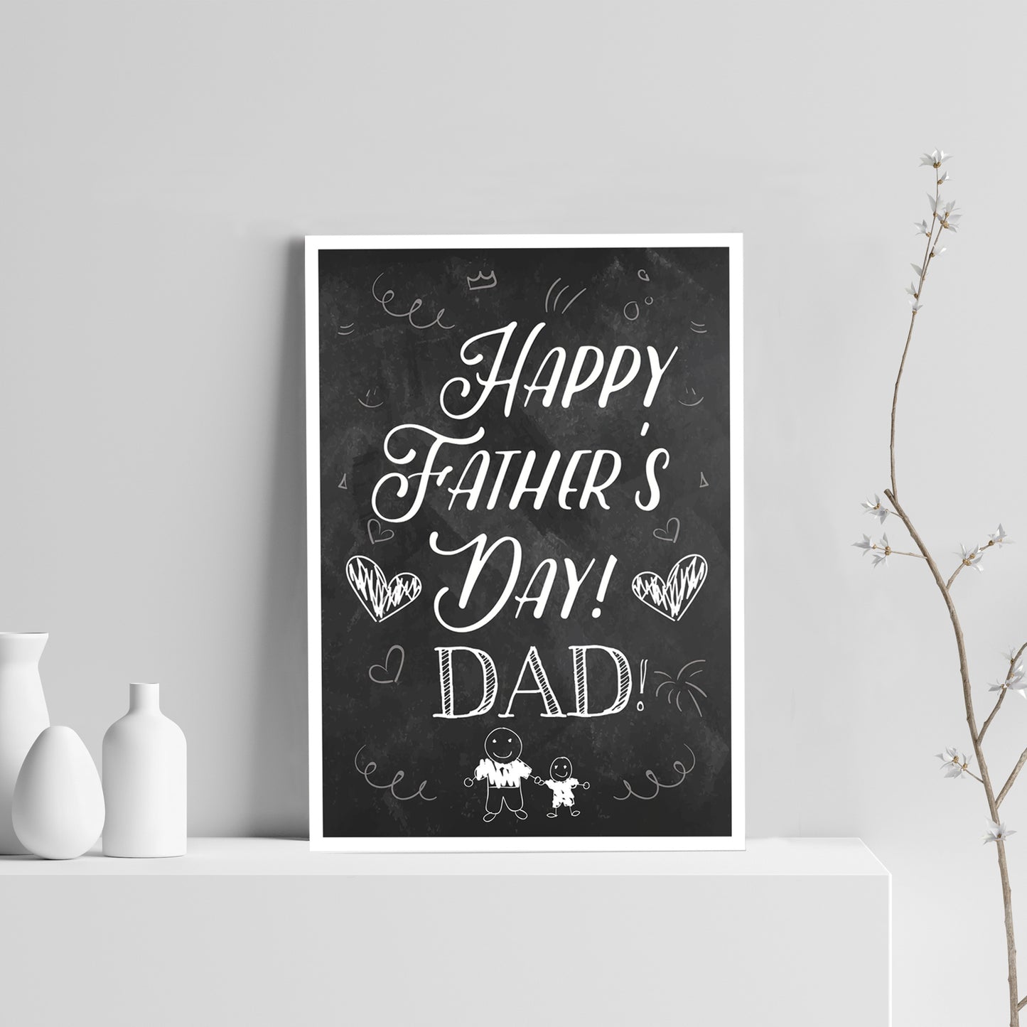 Happy Fathers Day Dad Print Gift From Daughter Son Keepsake