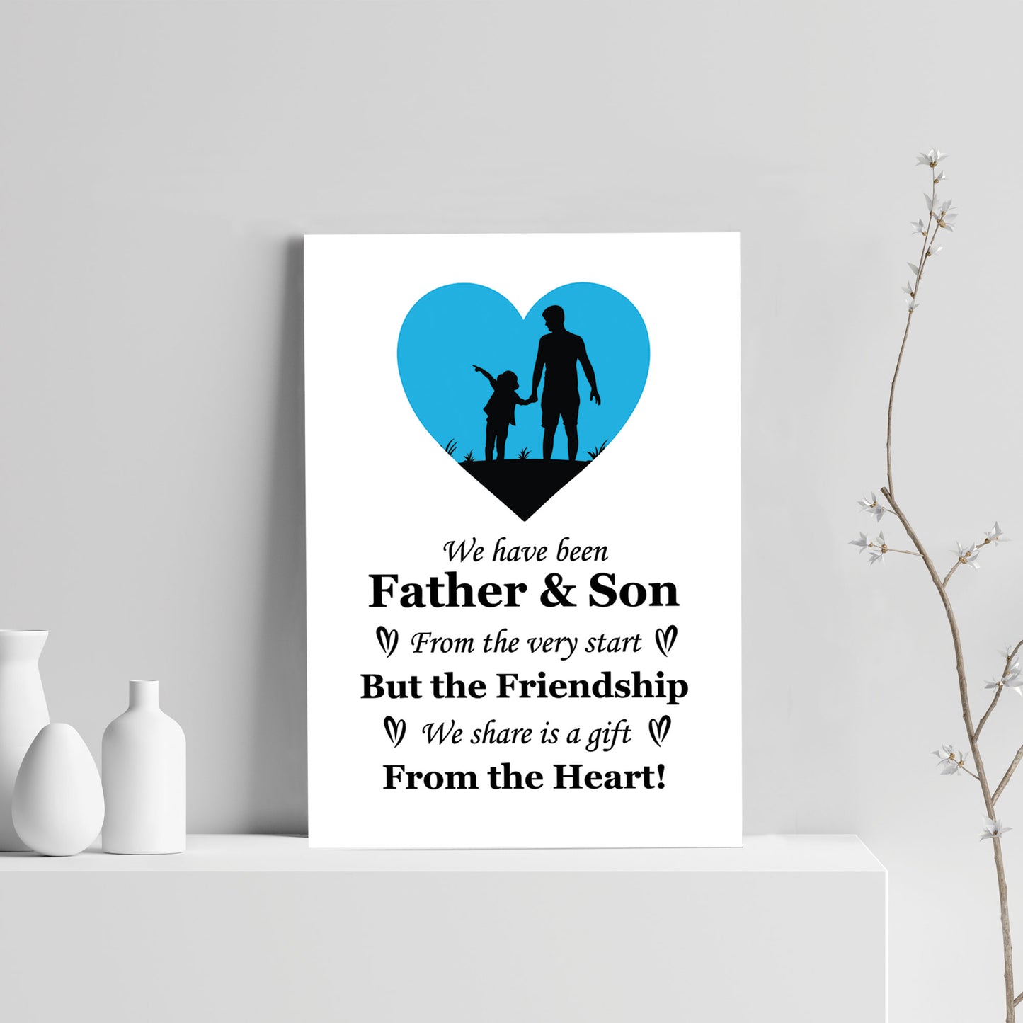Father And Son Fathers Day Print Birthday Gift For Dad Son A4