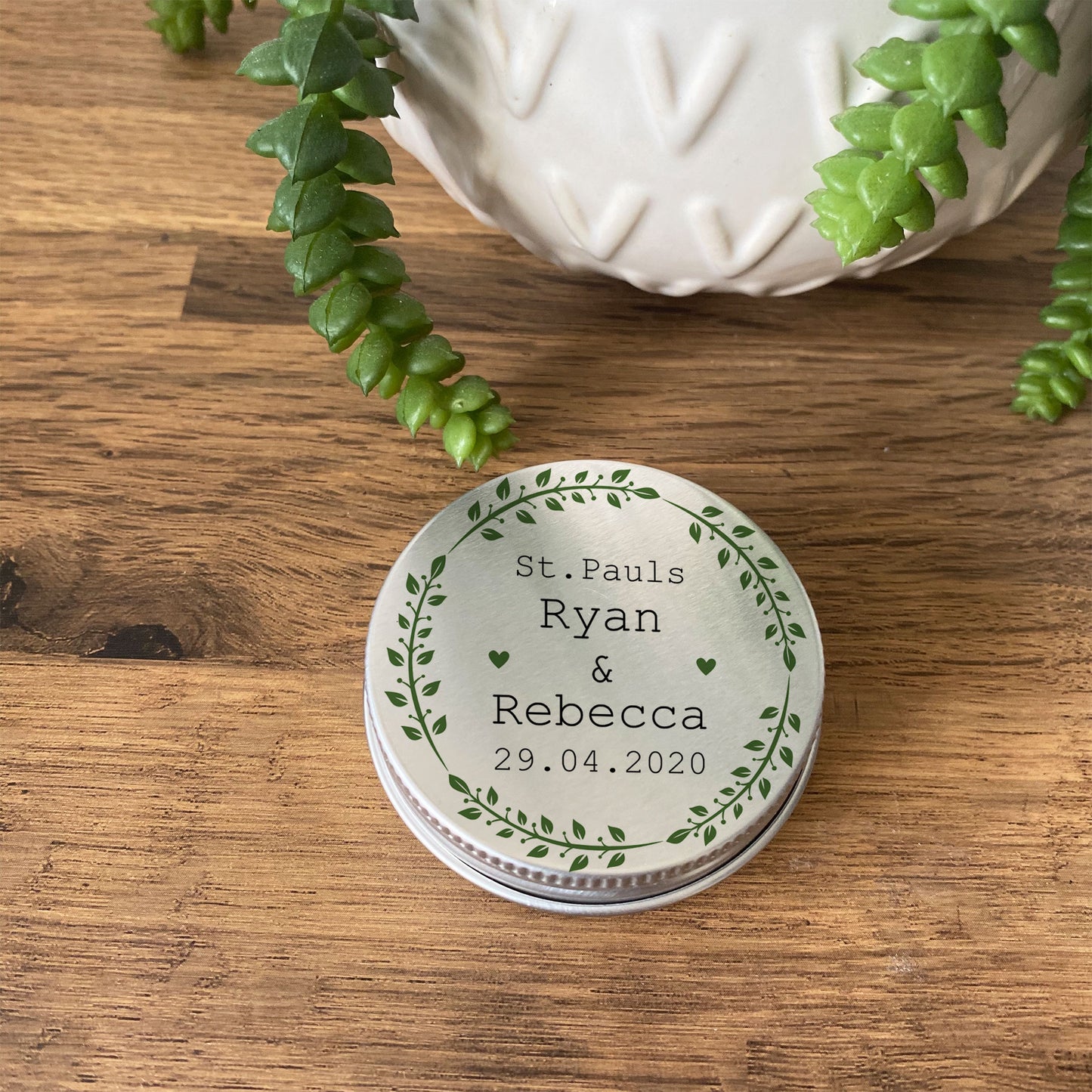 Wedding Favour Gift Tin Personalised Sweet Table Decoration