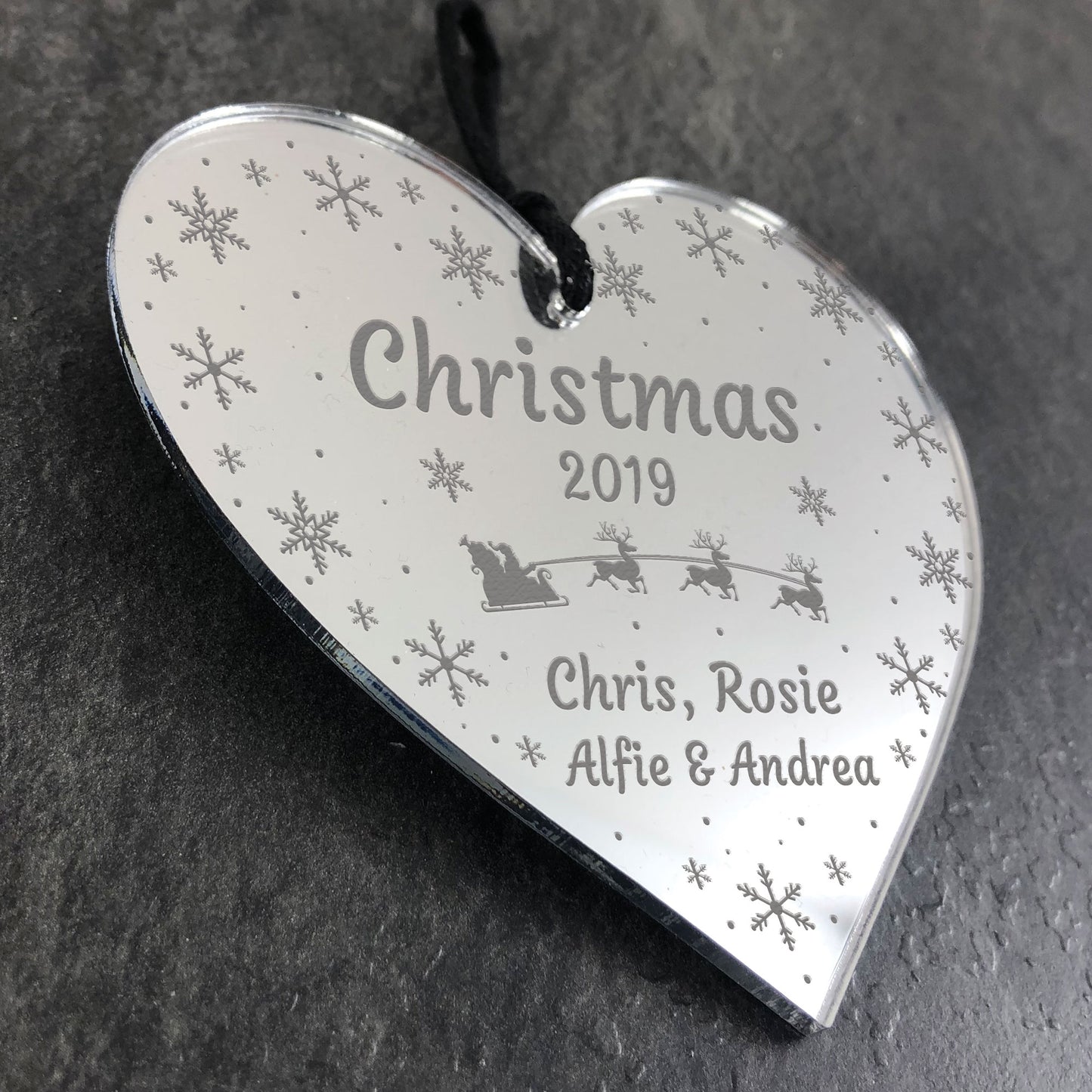 Handmade Christmas Tree Decoration Personalised Hanging Heart