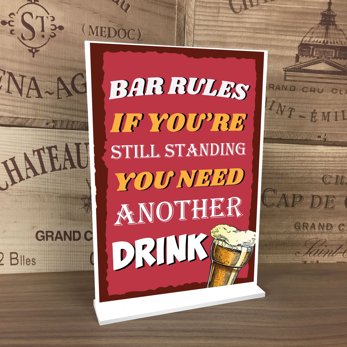 Funny Bar Rules Standing Sign For Bar Home Bar Pub Alcohol Sign