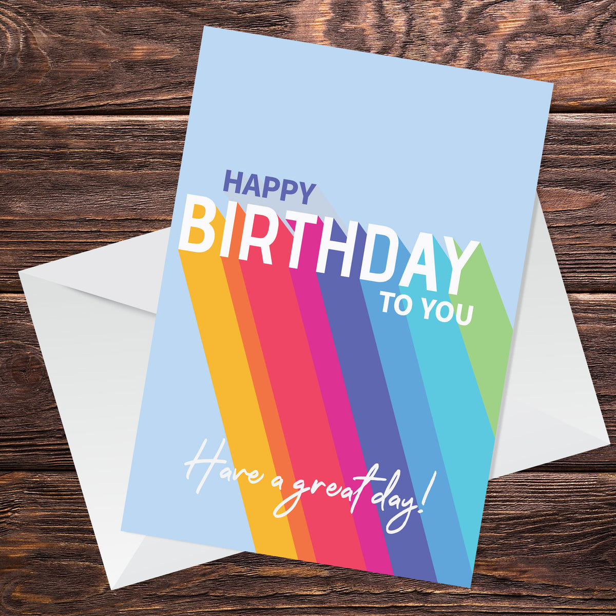 Happy Birthday Card Fun Rainbow Card For Him Her