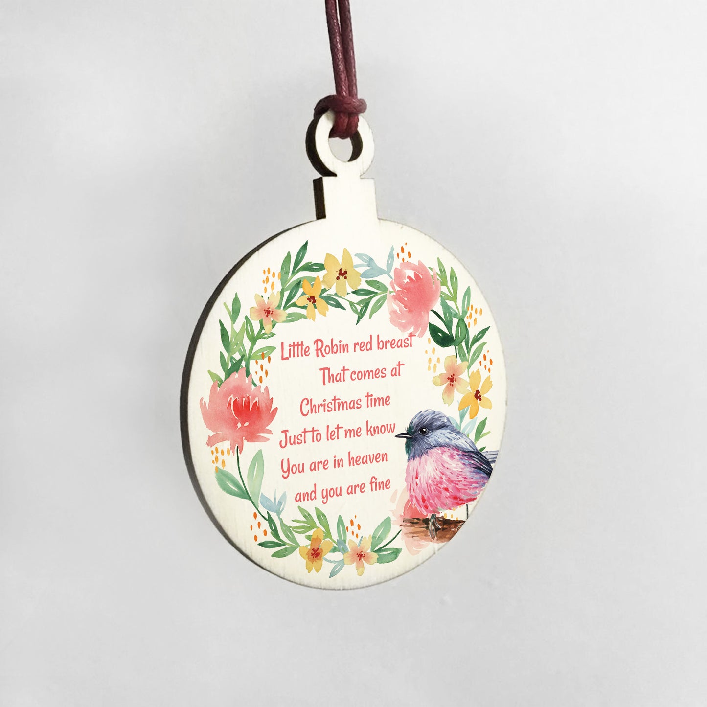 Robin Red Breast Memorial Bauble Hanging Tree Decoration