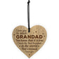 Novelty Grandad Gift LOVE YOU Engraved Heart Grandad Birthday